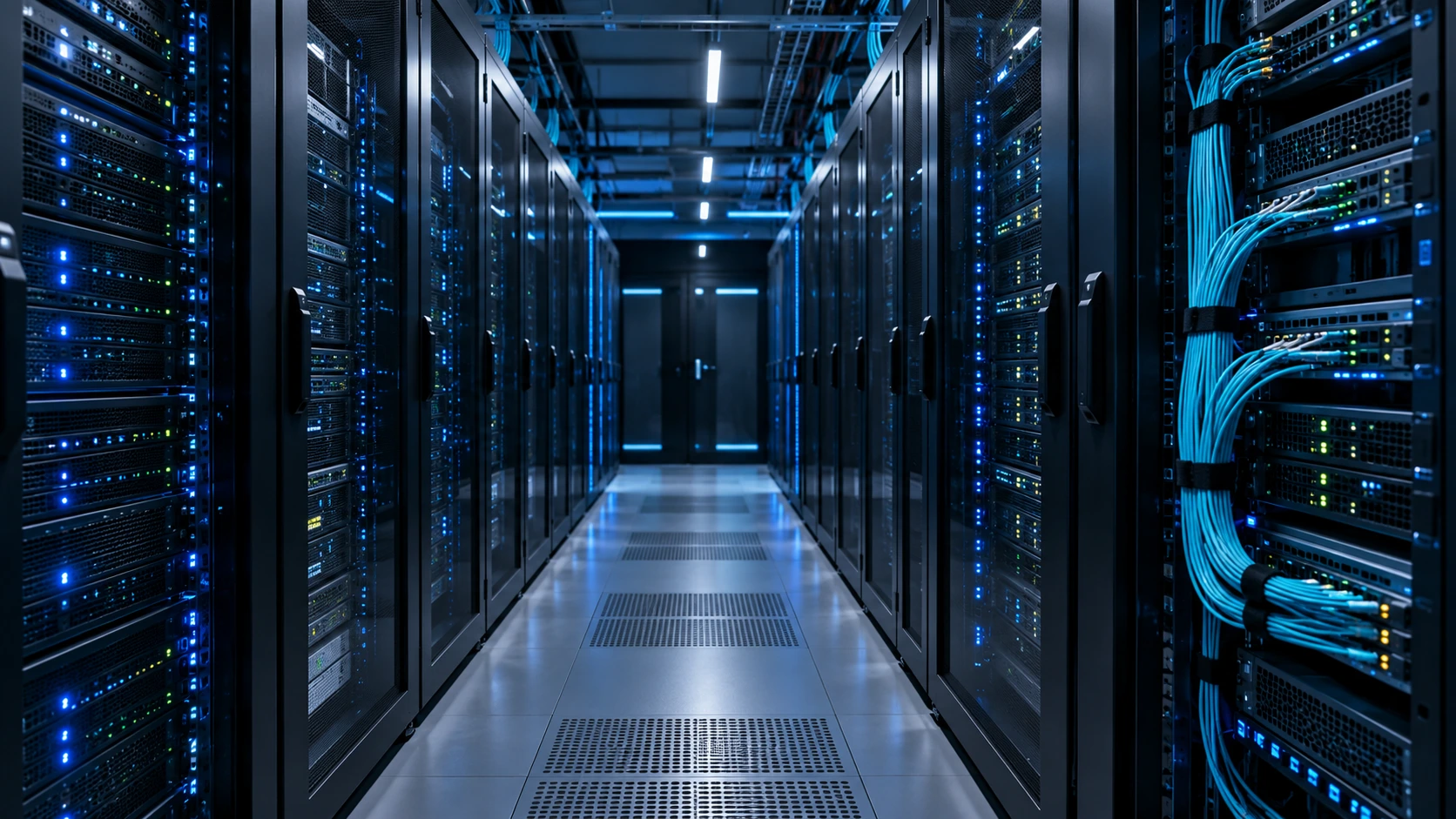 Server racks and organized network connections